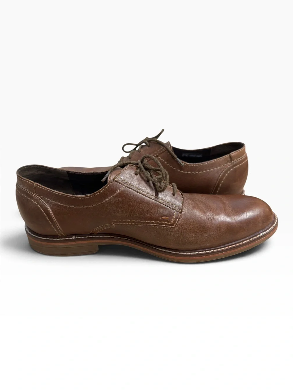 Mephisto Waino Brown Leather Derby Shoes US 12 UK 11.5 Comfort Oxford Lace Up
